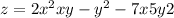 z=2x^2+xy-y^2-7x+5y+2