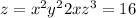 z=x^2y^2+2x+z^3=16