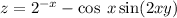 z = {2}^{ -x} - \cos \: x + \sin(2xy)