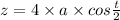 z = 4 \times a \times cos \frac{t}{2} 