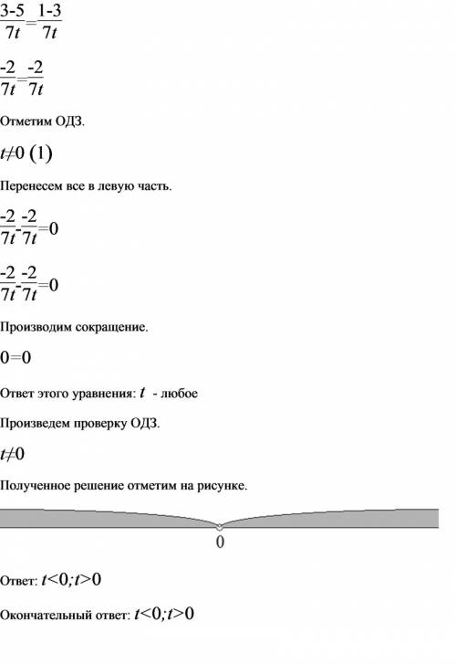 Решение уравнений. 7 класс дорофеев №380 г)3-5/7t=1-3/7t