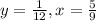 y=\frac{1}{12},x=\frac{5}{9}