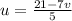 u= \frac{21-7v}{5} 