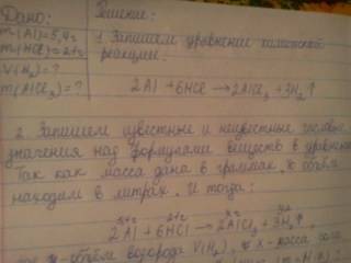 2al+6hcl=2alcl3 + h2 вычислите объем выделившегося газа и массу соли, полученной в реакции,если для