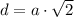 d = a \cdot \sqrt{2}