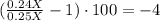 (\frac{0.24X}{0.25X} - 1) \cdot 100 = -4