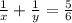 \frac{1}{x} + \frac{1}{y} = \frac{5}{6}