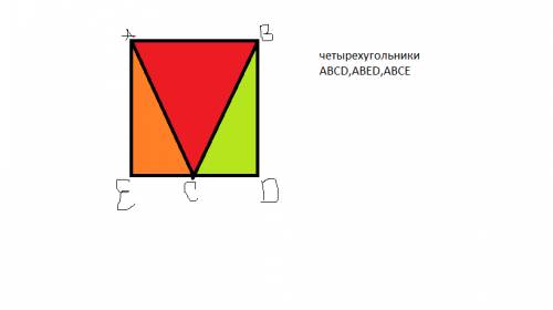 Вквадрате проведи 2 отрезка так чтобы получилось 3 треугольника и 3 четырёхугольника