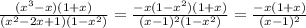 \frac{(x^3-x)(1+x)}{(x^2-2x+1)(1-x^2)} = \frac{-x(1-x^2)(1+x)}{(x-1)^2(1-x^2)} = \frac{-x(1+x)}{(x-1)^2}