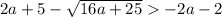 2a+5-\sqrt{16a+25}-2a-2