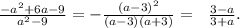 \frac{-a^2+6a-9}{a^2-9}=-\frac{(a-3)^2}{(a-3)(a+3)}=\ \ \frac{3-a}{3+a}.