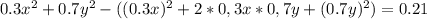 0.3x^{2}+0.7y^{2}-((0.3x)^2+2*0,3x*0,7y+(0.7y)^{2})=0.21