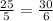 \frac{25}{5}=\frac{30}{6}