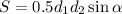 S=0.5d_1d_2\sin\alpha