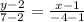 \frac{y-2}{7-2} = \frac{x-1}{-4-1}