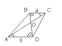 Втрапеции abcd с основанием ad=8, bc=4, o-точка пересечения диагоналей, bd=18. найдите длины отрезко