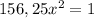 156,25x^2=1