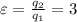 \varepsilon=\frac{q_2}{q_1}=3