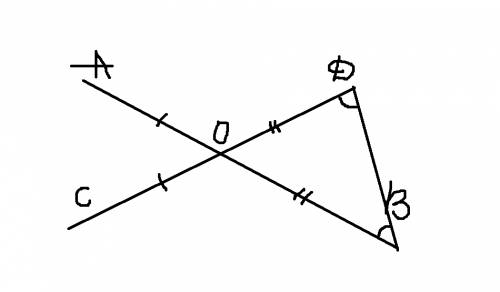 Отрезки ab и cd пересекаются в точке o так что ao=co и bo=dо.докажите что угол abd=углу bdc.