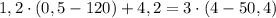 1,2\cdot(0,5-120)+4,2=3\cdot(4-50,4)