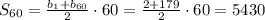 S_{60}=\frac{b_1+b_{60}}{2}\cdot60=\frac{2+179}{2}\cdot60=5430