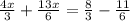 \frac{4x}{3}+\frac{13x}{6}=\frac{8}{3}-\frac{11}{6}