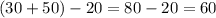 (30+50)-20=80-20=60