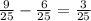 \frac{9}{25}-\frac{6}{25}=\frac{3}{25}