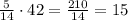 \frac{5}{14}\cdot42=\frac{210}{14}=15