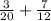  \frac{3}{20} + \frac{7}{12}