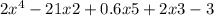 2x^{4}-21x{2}+0.6x{5}+2x{3}-3