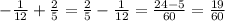 -\frac{1}{12}+\frac{2}{5}=\frac{2}{5}-\frac{1}{12}=\frac{24-5}{60}=\frac{19}{60}