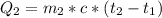 Q_{2}=m_{2}*c*(t_{2}-t_{1})