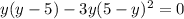 y(y-5)-3y(5-y)^2=0