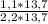 \frac{1,1*13,7}{2,2*13,7}