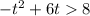 -t^{2} +6t8