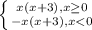 \left \{ {{x(x +3), x\geq0} \atop {-x(x+3), x<0}} \right.