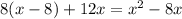 8(x-8)+12x=x^{2}-8x