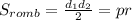 S_{romb}=\frac{d_1d_2}{2}=pr