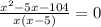 \frac{x^{2}-5x-104}{x(x-5)} =0