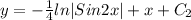 y = -\frac{1}{4}ln|Sin2x| + x + C_2