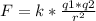 F=k*\frac{q1*q2}{r^{2}}