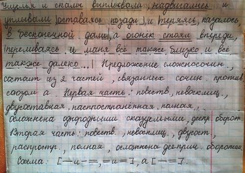 Сделать синтаксический разбор предложения. ущелья и скалы выплывали, надвигались и уплывали, оставая