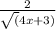 \frac{2}{\sqrt(4x+3)}