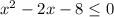 x^2-2x-8\leq0 