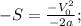 -S=\frac{-V_0^2}{-2a};