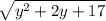 \sqrt{y^{2}+2y+17}