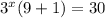 3^{x}(9+1)=30