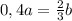 0,4a=\frac{2}{3}b