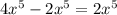 4x^{5}-2x^{5}=2x^{5}